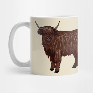 Highland cow cartoon illustration Mug